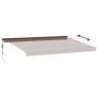 Toldo retráctil automático con luces LED marrón 500x350 cm de , Toldos - Ref: Foro24-3215414, Precio: 772,33 €, Descuento: %