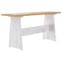 Mesa de comedor con banco REINE madera de pino marrón blanco en Mesas de comedor | Comprar online en Foru.es
