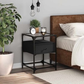 Mesita de noche madera de ingeniería negra 40x40x55 cm de , Mesitas de noche - Ref: Foro24-846074, Precio: 63,33 €, Descuento: %