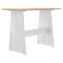 Mesa de comedor con banco REINE madera de pino marrón blanco en Mesas de comedor | Comprar online en Foru.es