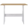 Mesa de comedor con banco REINE madera de pino marrón blanco en Mesas de comedor | Comprar online en Foru.es