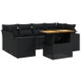 Set de comedor de jardín 7 pzas y cojines ratán sintético negro en Conjuntos de jardín | Comprar online en Foru.es