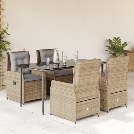 Set comedor de jardín 5 pzas con cojines ratán sintético beige de , Conjuntos de jardín - Ref: Foro24-3262871, Precio: 548,06...