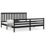 Estructura de cama con cabecero madera maciza negro 200x200 cm de vidaXL, Camas y somieres - Ref: Foro24-3194270, Precio: 180...