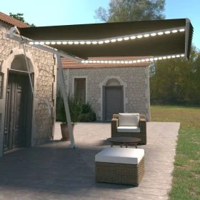 Toldo automático LED sensor de viento gris antracita 450x350 cm de vidaXL, Toldos - Ref: Foro24-3069654, Precio: 777,17 €, De...