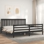Estructura de cama con cabecero madera maciza negro 200x200 cm de vidaXL, Camas y somieres - Ref: Foro24-3194270, Precio: 180...