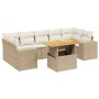 Juego de sofás de jardín con cojines beige 8 pzas ratán PE en Conjuntos de jardín | Comprar online en Foru.es