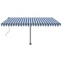Toldo automático LED sensor de viento azul y blanco 450x350 cm de , Toldos - Ref: Foro24-3069851, Precio: 761,20 €, Descuento: %