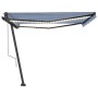 Toldo automático LED sensor de viento azul y blanco 450x350 cm de , Toldos - Ref: Foro24-3069851, Precio: 761,20 €, Descuento: %