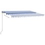 Toldo automático LED sensor de viento azul y blanco 450x350 cm de , Toldos - Ref: Foro24-3069851, Precio: 761,20 €, Descuento: %