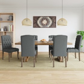 Sillas de comedor 6 unidades tela con apariencia de lino gris de , Sillas de comedor - Ref: Foro24-3309174, Precio: 747,15 €,...