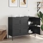 Aparador acero negro 100,5x39x79 cm de , Aparadores - Ref: Foro24-843096, Precio: 197,67 €, Descuento: %