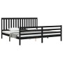 Estructura de cama con cabecero madera maciza negro 200x200 cm de vidaXL, Camas y somieres - Ref: Foro24-3194270, Precio: 180...