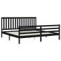 Estructura de cama con cabecero madera maciza negro 200x200 cm de vidaXL, Camas y somieres - Ref: Foro24-3194270, Precio: 180...