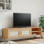 Mueble de TV SENJA aspecto ratán madera pino marrón 158x40x49cm de , Muebles TV - Ref: Foro24-358043, Precio: 120,64 €, Descu...