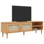 Mueble de TV SENJA aspecto ratán madera pino marrón 158x40x49cm de , Muebles TV - Ref: Foro24-358043, Precio: 120,64 €, Descu...