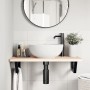 Estante de lavabo de pared de acero y madera maciza de roble de , Tocadores de baño - Ref: Foro24-3302331, Precio: 76,07 €, D...