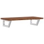 Estante de lavabo de pared de acero y madera maciza de roble de , Tocadores de baño - Ref: Foro24-3302346, Precio: 77,79 €, D...