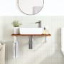 Estante de lavabo de pared de acero y madera maciza de roble de , Tocadores de baño - Ref: Foro24-3302346, Precio: 77,79 €, D...