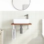 Estante de lavabo de pared de acero y madera maciza de roble de , Tocadores de baño - Ref: Foro24-3302350, Precio: 74,74 €, D...