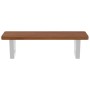 Estante de lavabo de pared de acero y madera maciza de roble de , Tocadores de baño - Ref: Foro24-3302350, Precio: 74,74 €, D...