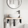 Estante de lavabo de pared de acero y madera maciza de roble de , Tocadores de baño - Ref: Foro24-3302333, Precio: 70,99 €, D...