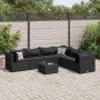 Set de muebles de jardín y cojines 7 pzas ratán sintético negro de , Conjuntos de jardín - Ref: Foro24-3308147, Precio: 590,1...