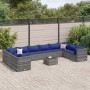 Set de muebles de jardín 11 pzas y cojines ratán sintético gris de , Conjuntos de jardín - Ref: Foro24-3308295, Precio: 771,9...