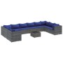 Set de muebles de jardín 11 pzas y cojines ratán sintético gris de , Conjuntos de jardín - Ref: Foro24-3308295, Precio: 771,9...