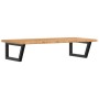 Estante de lavabo de pared de acero y madera maciza de roble de , Tocadores de baño - Ref: Foro24-3302399, Precio: 123,38 €, ...