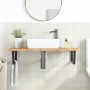 Estante de lavabo de pared de acero y madera maciza de roble de , Tocadores de baño - Ref: Foro24-3302399, Precio: 123,38 €, ...