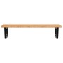 Estante de lavabo de pared de acero y madera maciza de roble de , Tocadores de baño - Ref: Foro24-3302399, Precio: 123,38 €, ...