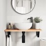 Estante de lavabo de pared de acero y madera maciza de haya de , Tocadores de baño - Ref: Foro24-3302367, Precio: 73,58 €, De...