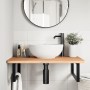 Estante de lavabo de pared de acero y madera maciza de haya de , Tocadores de baño - Ref: Foro24-3302449, Precio: 104,19 €, D...