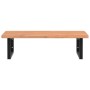 Estante de lavabo de pared de acero y madera maciza de haya de , Tocadores de baño - Ref: Foro24-3302449, Precio: 104,19 €, D...