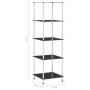 Estantería 5 niveles cristal templado negro 40x40x130 cm en Librerías y estanterías | Comprar online en Foru.es
