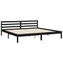 Estructura de cama con cabecero madera maciza negro 200x200 cm de vidaXL, Camas y somieres - Ref: Foro24-3194270, Precio: 180...