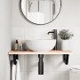 Estante de lavabo de pared de acero y madera maciza de roble de , Tocadores de baño - Ref: Foro24-3302547, Precio: 70,69 €, D...
