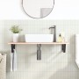 Estante de lavabo de pared de acero y madera maciza de roble de , Tocadores de baño - Ref: Foro24-3302551, Precio: 79,76 €, D...