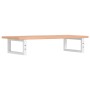 Estante de lavabo de pared de acero y madera maciza de roble de , Tocadores de baño - Ref: Foro24-3302564, Precio: 87,30 €, D...
