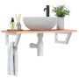 Estante de lavabo de pared de acero y madera maciza de roble de , Tocadores de baño - Ref: Foro24-3302566, Precio: 83,27 €, D...