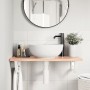 Estante de lavabo de pared de acero y madera maciza de roble de , Tocadores de baño - Ref: Foro24-3302566, Precio: 83,27 €, D...