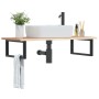 Estante de lavabo de pared de acero y madera maciza de roble de , Tocadores de baño - Ref: Foro24-3302601, Precio: 103,79 €, ...