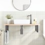 Estante de lavabo de pared de acero y madera maciza de roble de , Tocadores de baño - Ref: Foro24-3302601, Precio: 103,79 €, ...