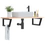 Estante de lavabo de pared de acero y madera maciza de roble de , Tocadores de baño - Ref: Foro24-3302603, Precio: 102,77 €, ...