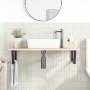 Estante de lavabo de pared de acero y madera maciza de roble de , Tocadores de baño - Ref: Foro24-3302603, Precio: 102,77 €, ...