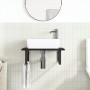 Estante de lavabo de pared de acero y madera maciza de roble de , Tocadores de baño - Ref: Foro24-3302617, Precio: 86,87 €, D...