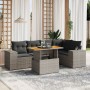 Set de muebles de jardín 6 pzas y cojines ratán sintético gris en Conjuntos de jardín | Comprar online en Foru.es