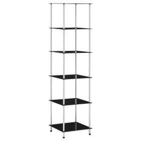 Estantería 6 niveles cristal templado negro 40x40x160 cm en Librerías y estanterías | Comprar online en Foru.es
