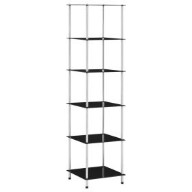 Estantería 6 niveles cristal templado negro 40x40x160 cm en Librerías y estanterías | Comprar online en Foru.es